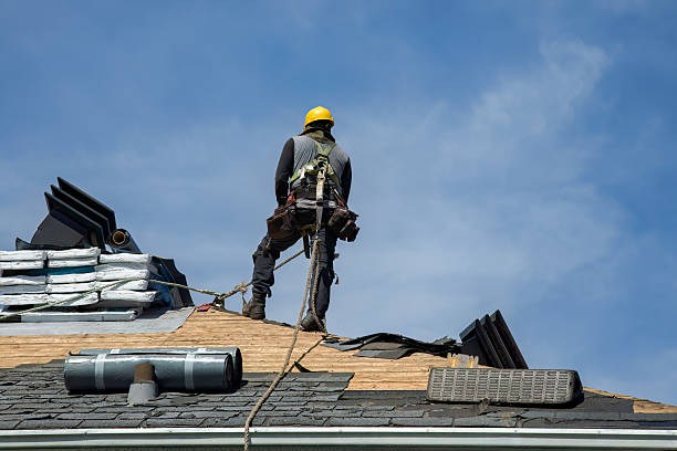 Professional Gutter Installation technician working in Milton, WA